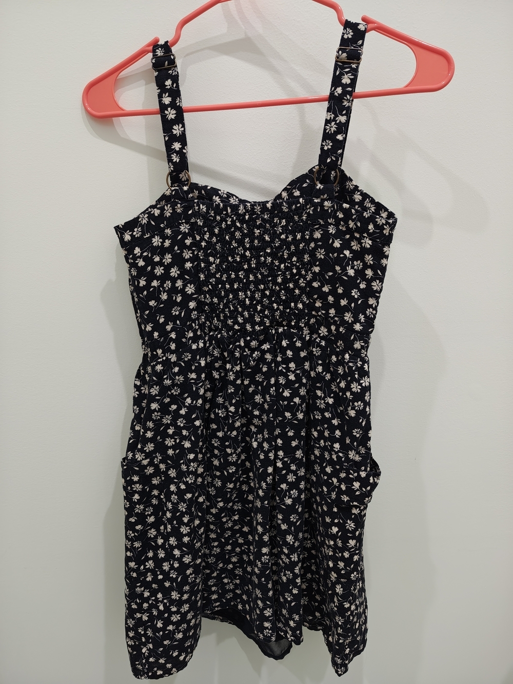 American Eagle Outfitters Black Sundress with White Floral Print - Picture 2 of 7